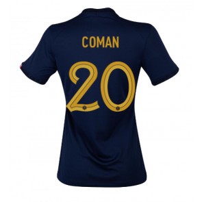 Frankrike Kingsley Coman #20 kläder Kvinnor VM 2022 Hemmatröja Kortärmad
